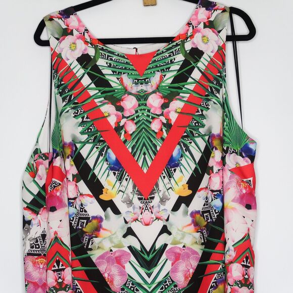 Gibson Latimer Size 3X Multicolor Geometric Floral Print Maxi Dress - Picture 4 of 7